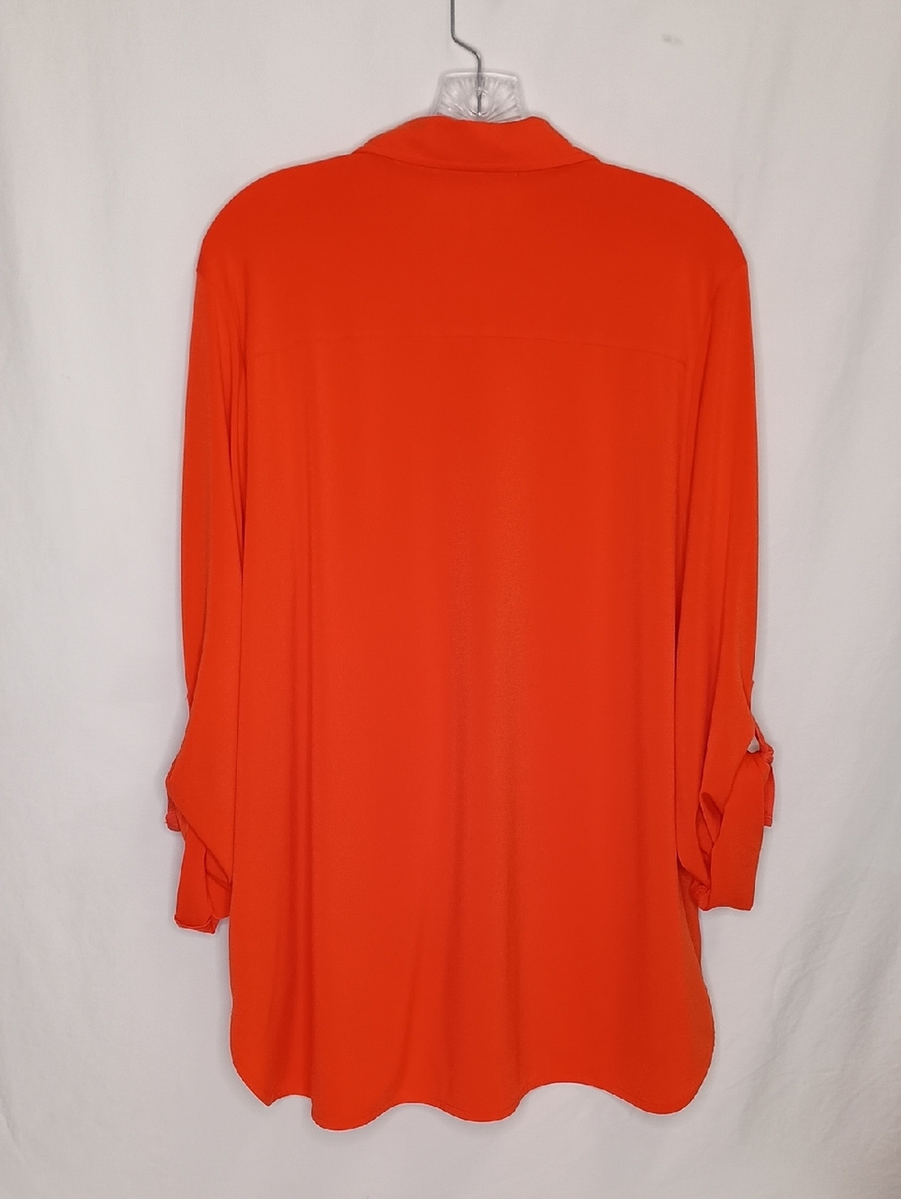 MICHAEL Michael Kors Women's Size XL Blouse roll-tab sleeves Gold Orange Summer - Picture 3 of 12